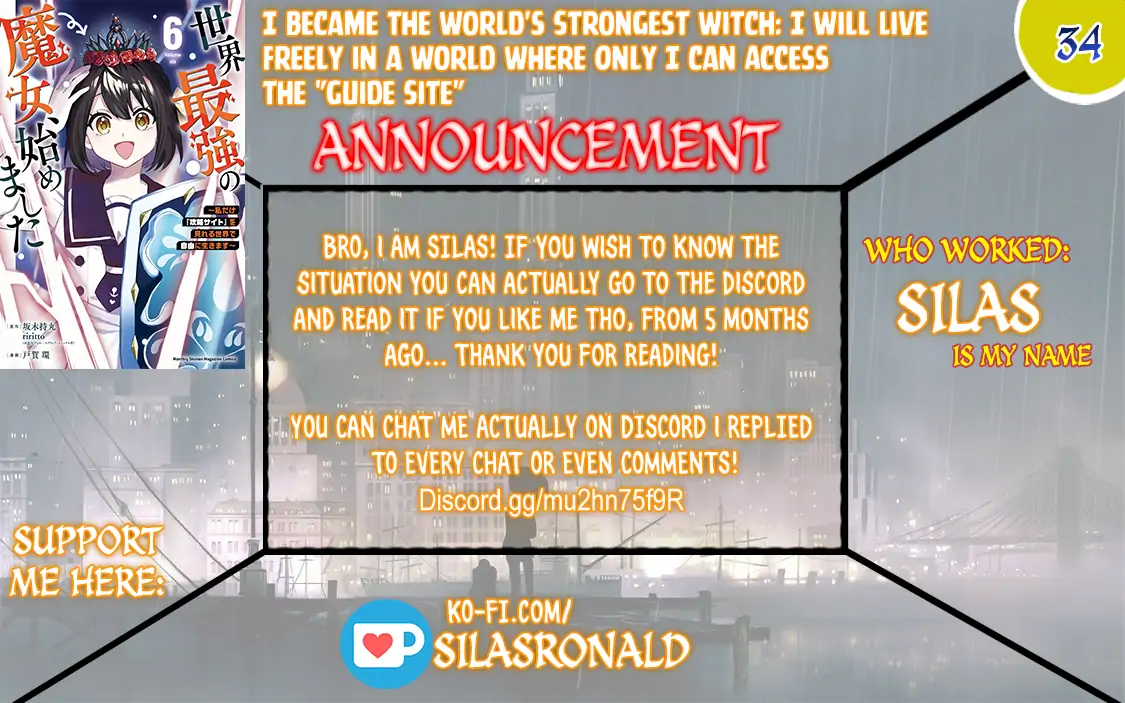 I Became the World's Strongest Witch: I Will Live Freely in a World Where Only I can Access the "Guide Site" - Chapter 34 - Page 1