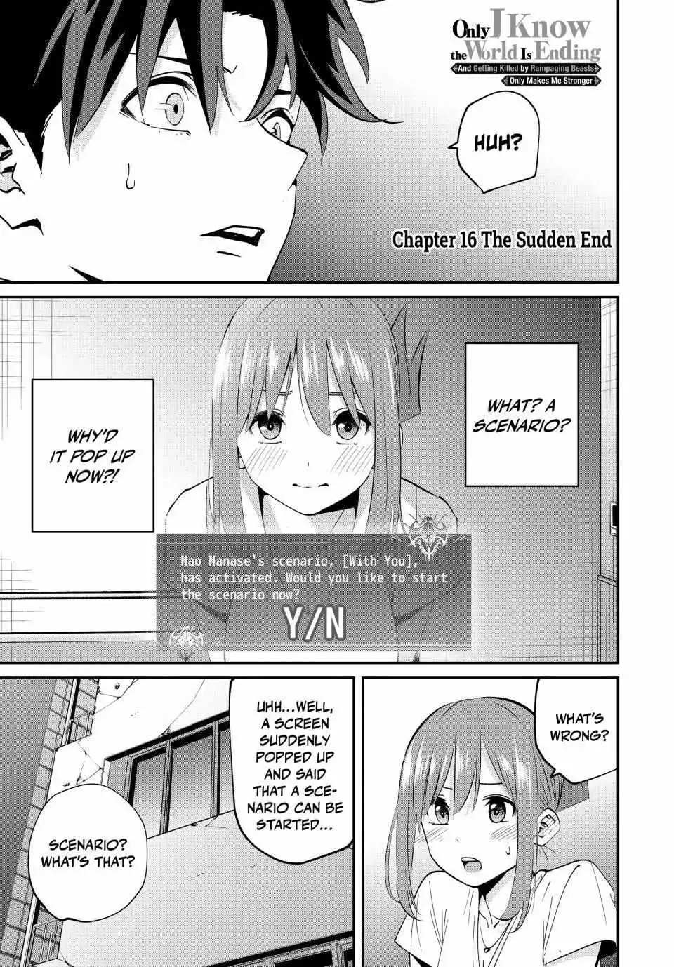 Only I Know the World Is Ending and Getting Killed by Rampaging Beasts Only Makes Me Stronger - Chapter 16 - Page 1