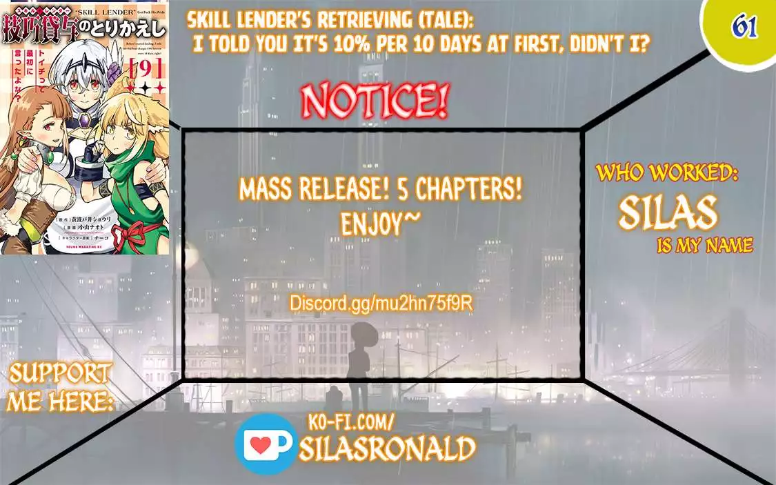 Skill Lender’s retrieving (Tale) ~I told you it’s 10% per 10 days at first, didn’t I~ - Chapter 61 - Page 1